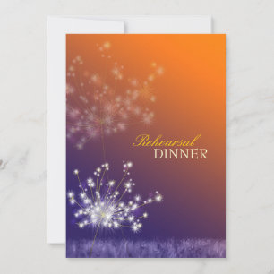 Poetic Dandelions Wedding Rehearsal Dinner Invitation