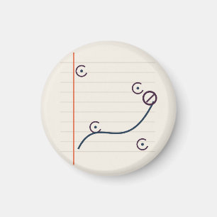 Poetic ink lines on warm cream magnet