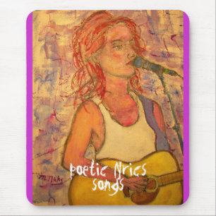 poetic lyrics & song girl art mouse mat
