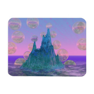 Poetic Mountain, Abstract Magic Teal Pink Magnet