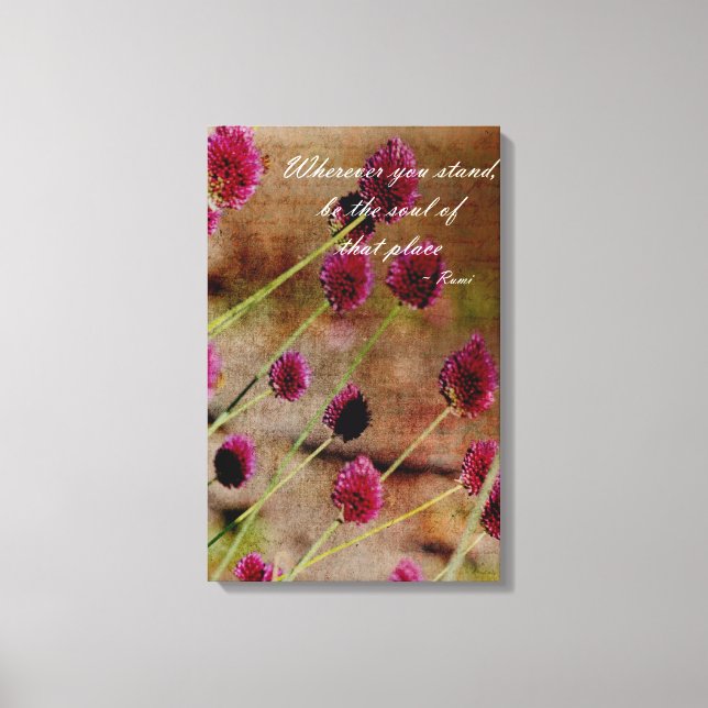 Poetic Pink Floral Canvas Print (Front)