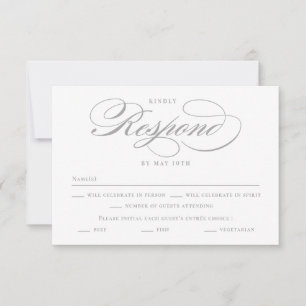 Poetic Script EDITABLE COLOR Wedding RSVP Card