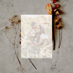 Poetic Spring Photo Terracotta Wedding Invitation