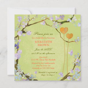 Poetic Two Hearts Spring Bridal Shower Invitation