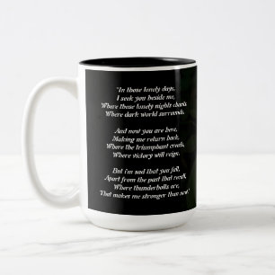 POetic white rose mug