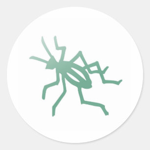 Poetica Green Cricket Classic Round Sticker