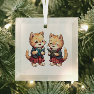 Poetophile Felines of Scotland Glass Tree Decoration