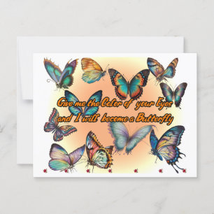 Poetry and Butterflies on a  Postcard