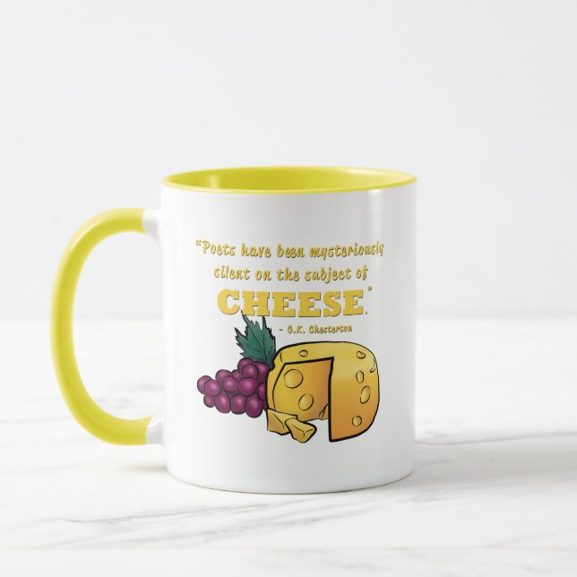 Poetry and cheese - Chesterton quote Mug (Left)