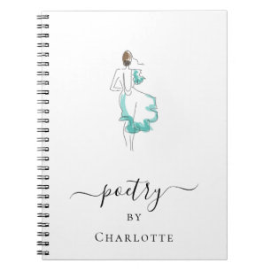 Poetry custom artwork monogram typography notebook