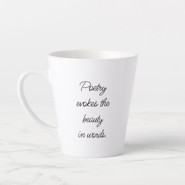 Poetry Evokes Latte Mug (Left)