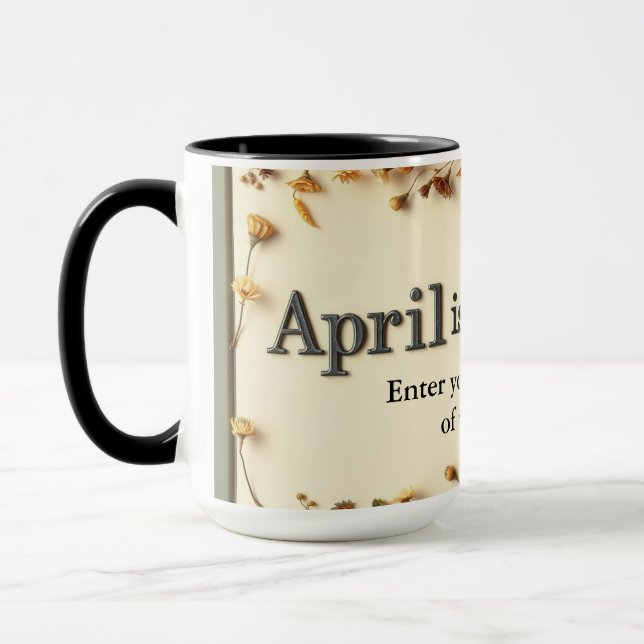 Poetry in Bloom Floral Literary Coffee Mug (Left)