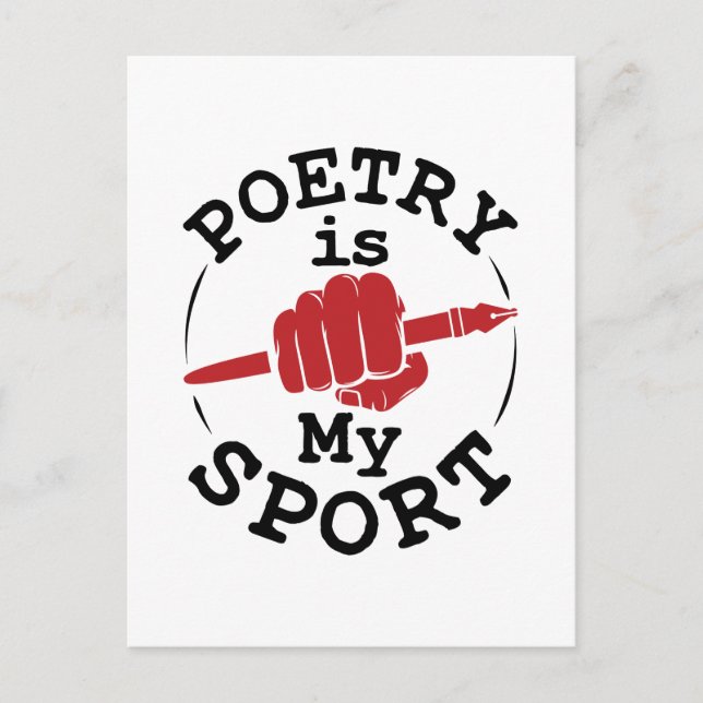 Poetry Is My Sport Poet Poem Writer Postcard (Front)