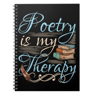 Poetry Is My Therapy Cute Poet Poem Writer Notebook