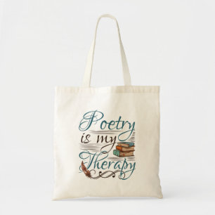 Poetry Is My Therapy Poet Poem Writer Tote Bag