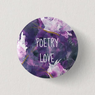 Poetry Love Button—National Poetry Month 3 Cm Round Badge