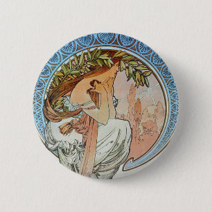 Poetry, Mucha 6 Cm Round Badge