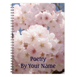 Poetry Notebook by Your Name Pink Blossoms