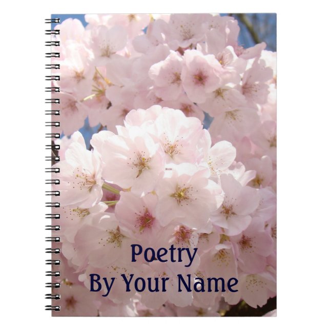 Poetry Notebook by Your Name Pink Blossoms (Front)
