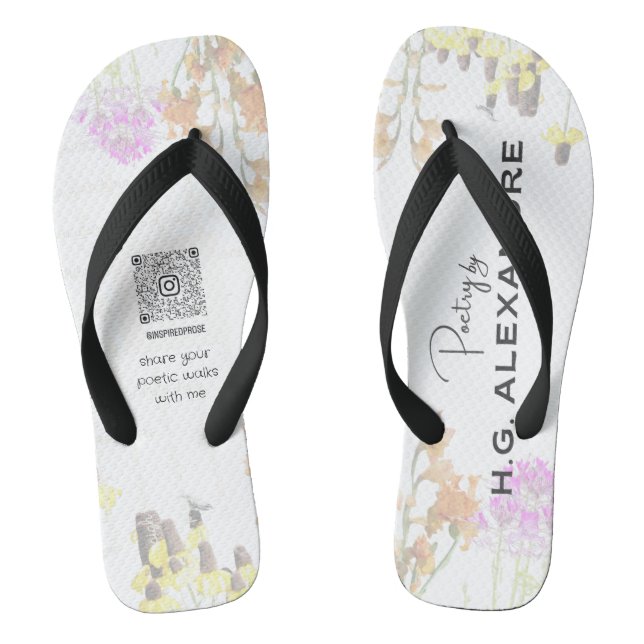 “Poetry Painted Softly” – Flip Flops (Footbed)