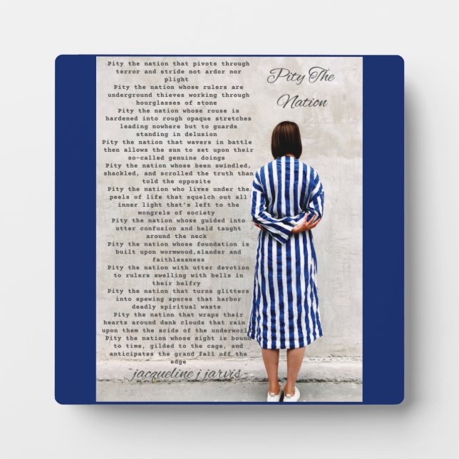 Poetry Pity the Nation Plaque (Front)