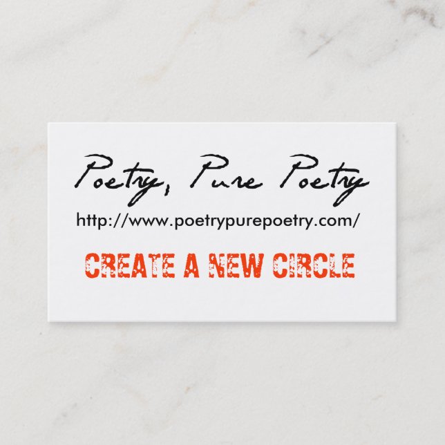 Poetry, Pure Poetry Gig Drop Cards (Front)