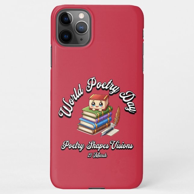 Poetry Shapes Visions. World Poetry Day iPhone Case (Back)
