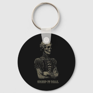 Poetry Skeleton Poet Waiting Arms Folded Funny Hal Key Ring