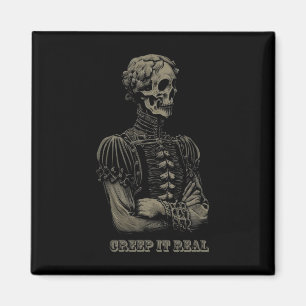 Poetry Skeleton Poet Waiting Arms Folded Funny Hal Magnet