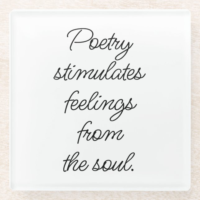 Poetry Stimulates Glass Coaster (Front)