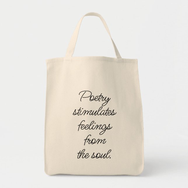 Poetry Stimulates Grocery Tote Bag (Front)