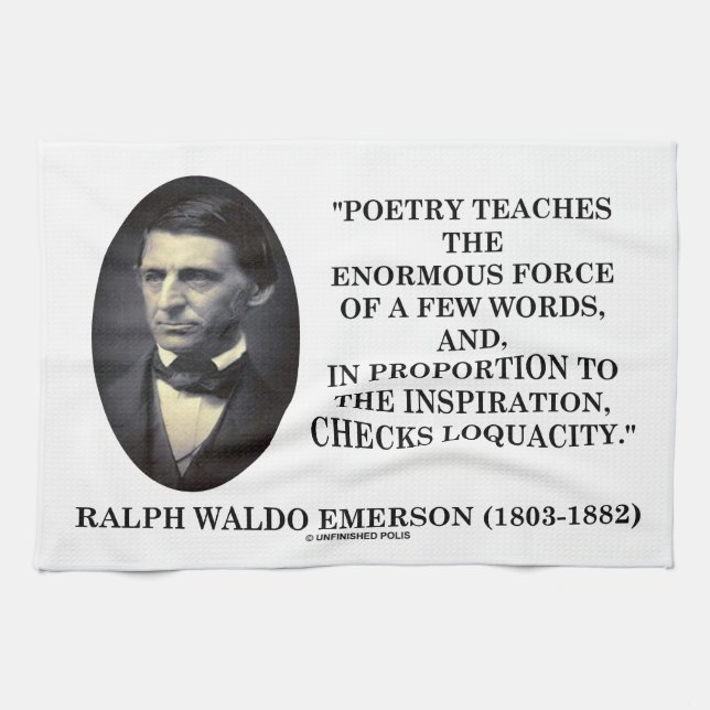 Poetry Teaches Enormous Force Of Few Words Quote Tea Towel (Horizontal)