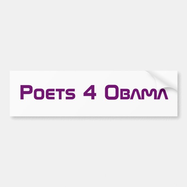 Poets 4 Obama Bumper Sticker (Front)