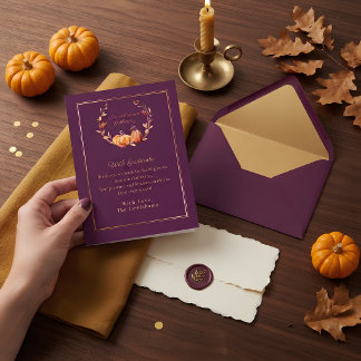 Poet's Harvest Elegant Plum Thank You Card