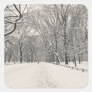 Poet's Walk - Central Park Winter Square Sticker