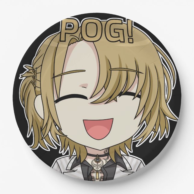 Pog! Chibi Paper Plates - Luca Kaneshiro Fanart (Front)