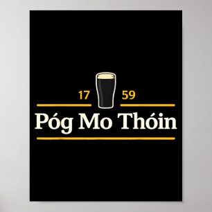 Póg Mo Thóin Funny Pog Mo Thoin Irish St Patricks Poster