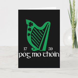 Póg Mo Thóin Ireland Funny Lucky Irish Green St Pa Card