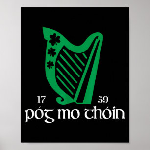 Póg Mo Thóin Ireland Funny Lucky Irish Green St Pa Poster