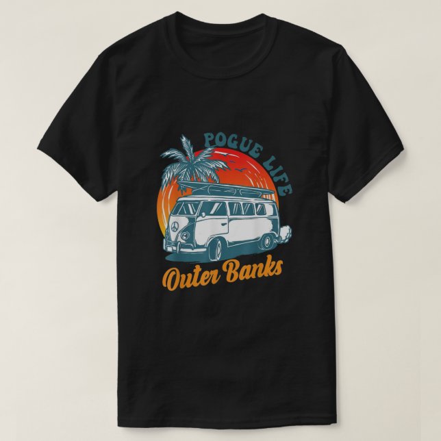 Pogue Life Outer Banks Retro Vintage T-Shirt (Design Front)