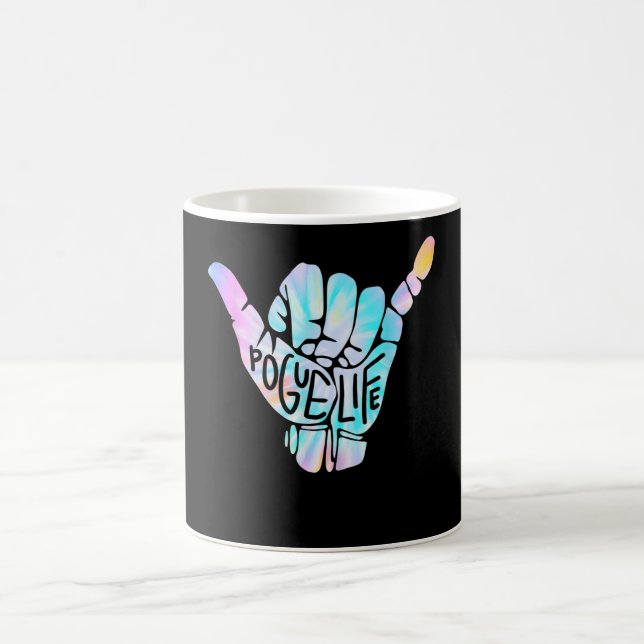 Pogue Life Shaka Hand Hang Loose Tie Dye Coffee Mug (Center)