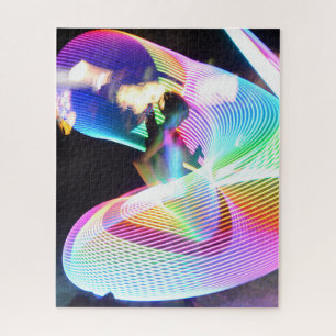 Poi light show with hula hoops jigsaw puzzle
