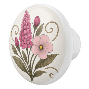 Poignée en Céramique fushia beauty handle door Ceramic Knob