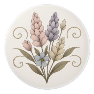 Poignée lilas-cream-pink vintage handle ceramic knob