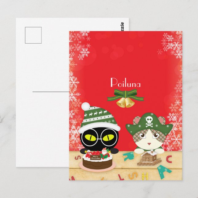 Poiluna's Whimsical Christmas Table Postcard (Front/Back)