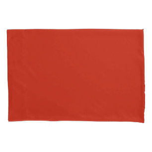 Poinciana Red Orange, Solid Colour Dark Scarlet Pillowcase