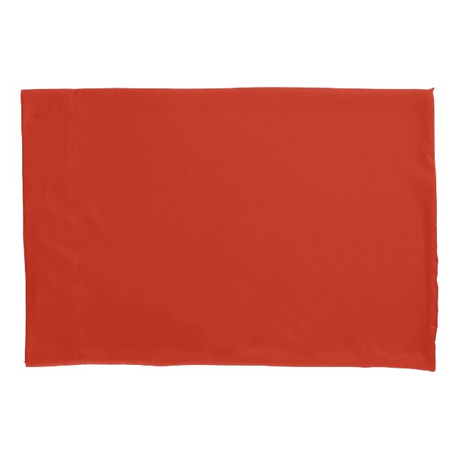 Poinciana Red Orange, Solid Colour Dark Scarlet Pillowcase (Front)