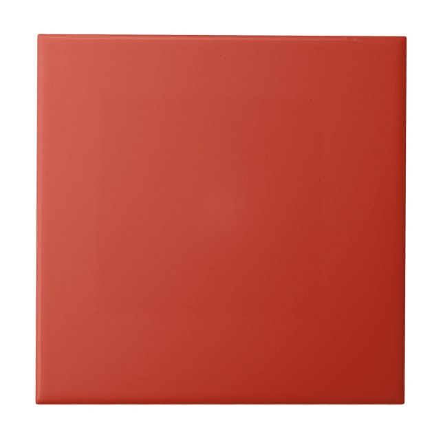 Poinciana Red Orange, Solid Colour Dark Scarlet Tile (Front)