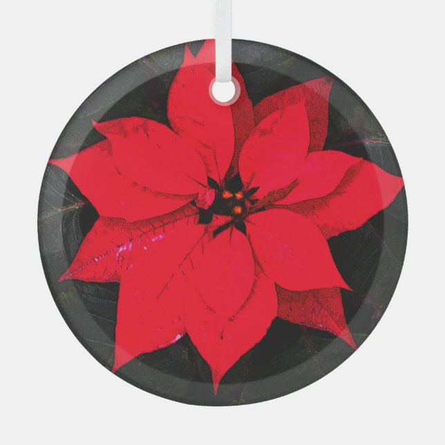 Poinsettia 6078 glass tree decoration (Front)