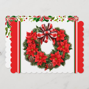 Poinsettia Add Signature & Greeting Holiday Card